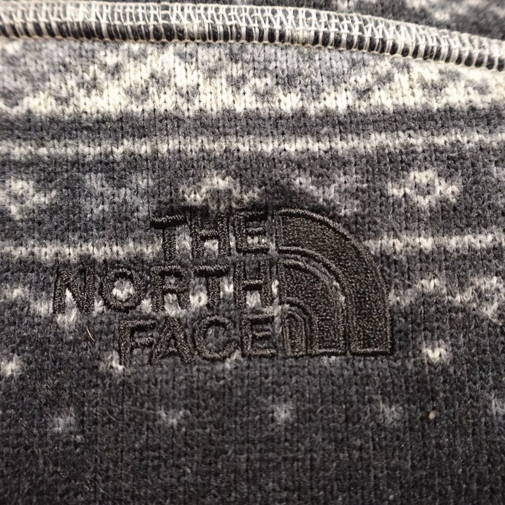 The North Face Fair Isle Pattern Fleece Pullover Men's Size Large Black‎ Gray